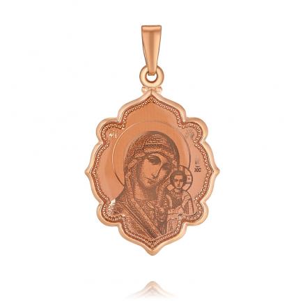 Икона из красного золота 585 пробы с бирюзой